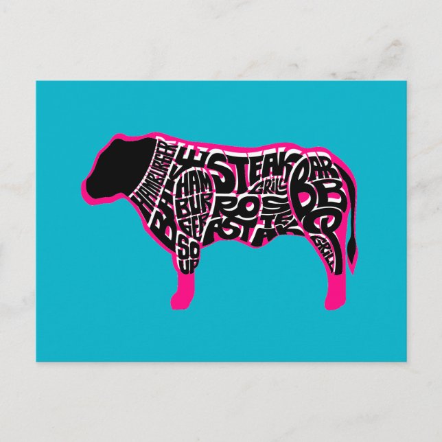 Das Diagramm des Rindfleisch-Essers Postkarte (Vorderseite)