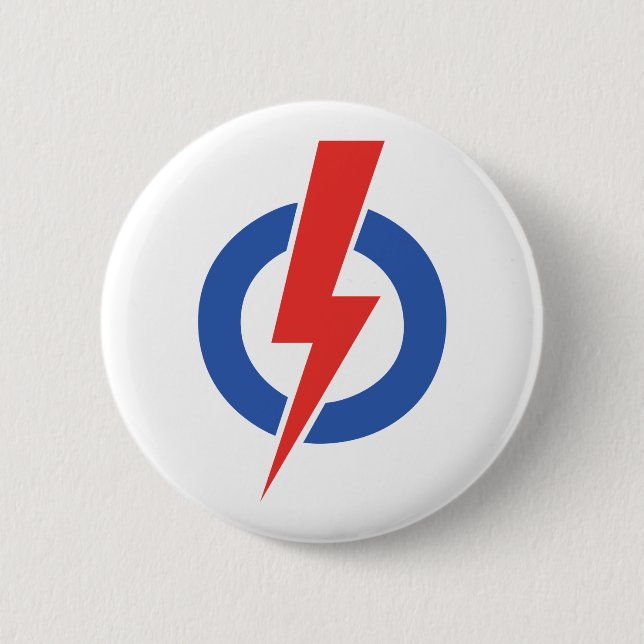 Das Die Aktions-Party der Leute Button (Vorderseite)