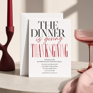 Das Dinner gibt eine Thanksgiving-Party Einladung