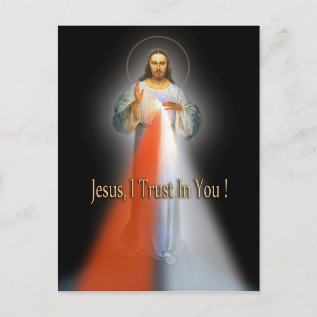 DAS DIVINE MERCY-BILD POSTKARTE (Vorderseite)