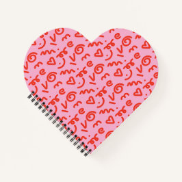 Das Doodle Heart Spiral Notebook Notizbuch