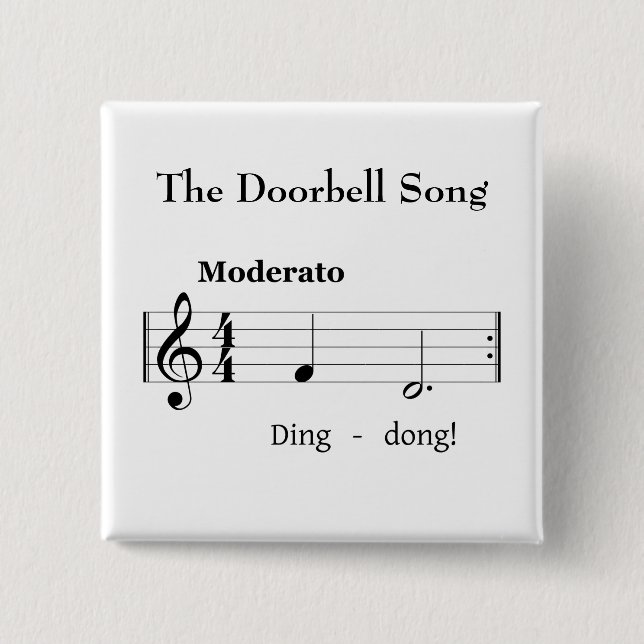 Das Doorbell Song Humors Music Score Button (Vorderseite)