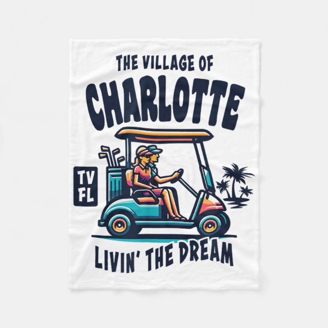 Das Dorf Charlotte Golfkarren-Design  Fleecedecke (Vorderseite)