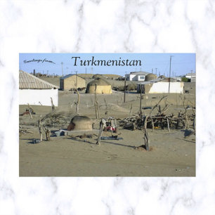 Das Dorf Erbent in Turkmenistan Postkarte