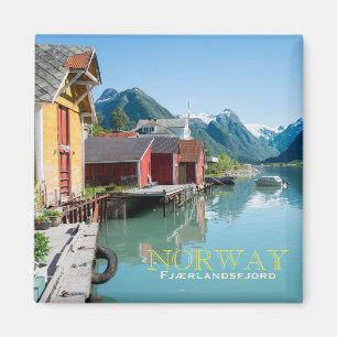 Das Dorf Fjærland, Norwegischer Textmagnet Magnet