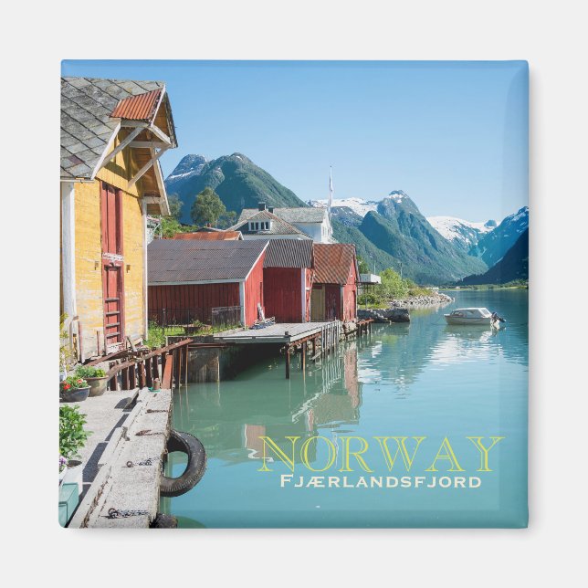 Das Dorf Fjærland, Norwegischer Textmagnet Magnet (Vorne)