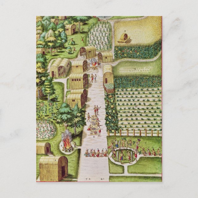 Das Dorf Secoton Postkarte (Vorderseite)