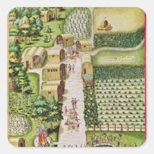 Das Dorf Secoton Quadratischer Aufkleber