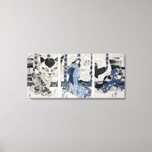 Das Dorf Yatsuhashi in Okasaki Leinwanddruck