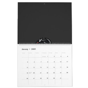 das Drachenlogo auf schwarzem Hintergrund Kalender