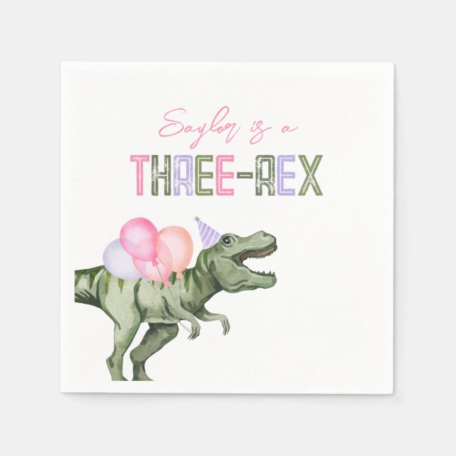 Das Drei-Rex-Party-Papier von Girl Napkins Serviette (Vorderseite)