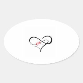 Das dreifache H-Infinity-Herz Ovaler Aufkleber