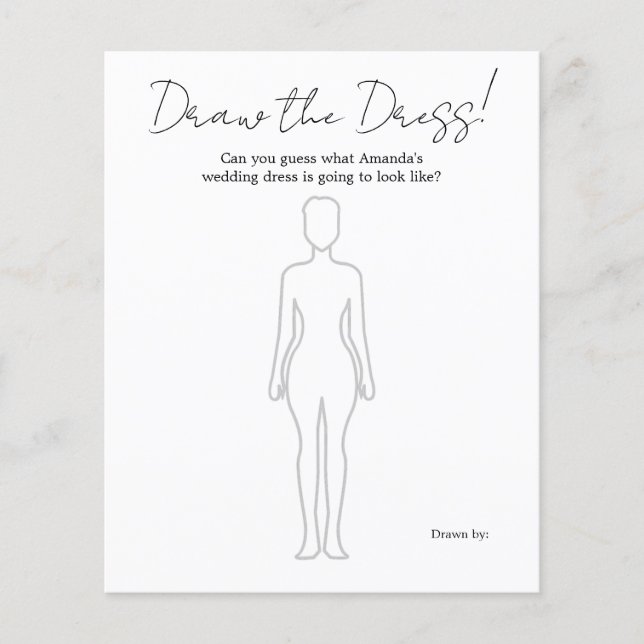 Das Dress Brautparty Game gezeichnet (Vorderseite)