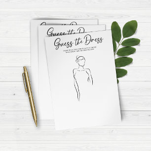 Das Dress Brautparty Paper Party Game gezeichnet