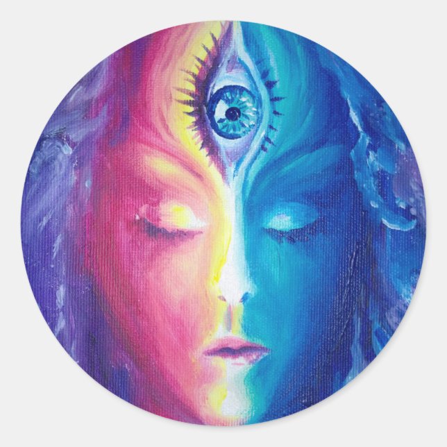 Das dritte Auge Runder Aufkleber (Vorderseite)