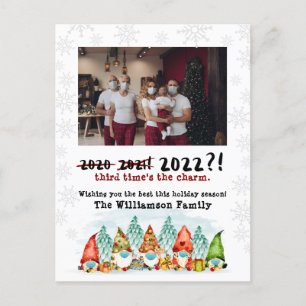 Das dritte Mal ist der Charme Funny 2022 Holiday Feiertagspostkarte