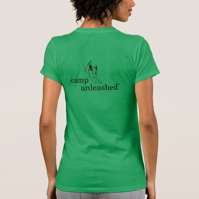 Das dunkelgrüne T-Shirt der Frauen (Rückseite)