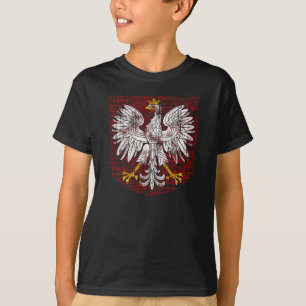 Das dunkle Shirt der polnische Adler-Kinder