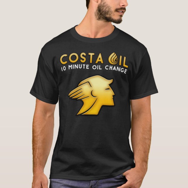 Das dunkle T-Shirt des Costa Oil Square-Logos (Vorderseite)