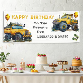 Das dynamische Due Safari Monster Truck Twins Part Banner