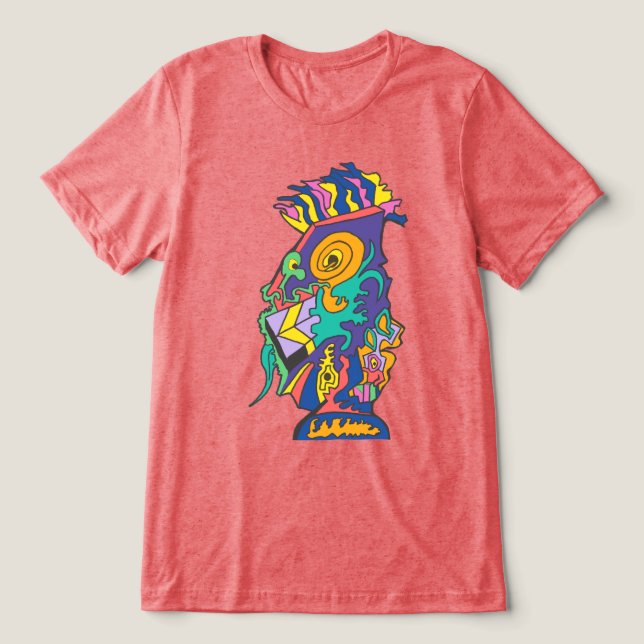 Das Echsen-Dilemma Tri-Blend Shirt (Design Vorderseite)