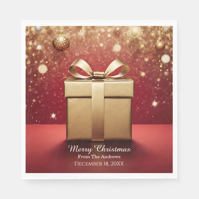 Das echte Geschenk Goldene Weihnachts Servietten (Vorderseite)