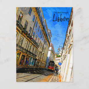 Das echte Portugal - Lissabon Vintage-Reisepostkar Postkarte