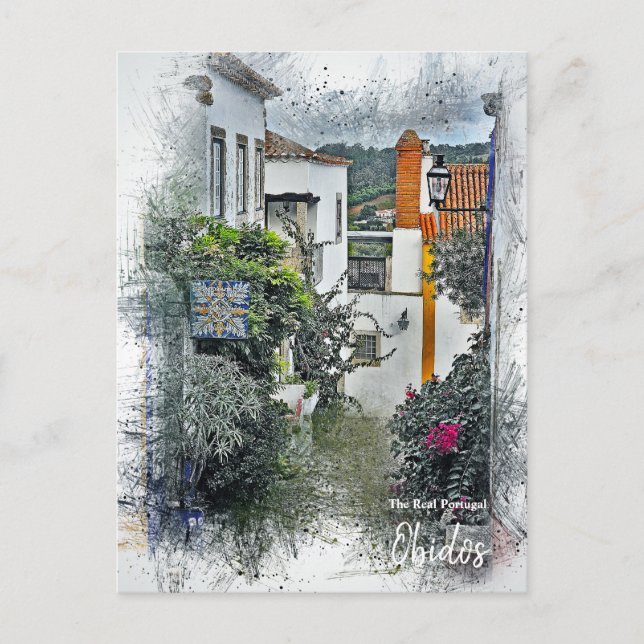 Das echte Portugal - Obidos Postkarte (Vorderseite)