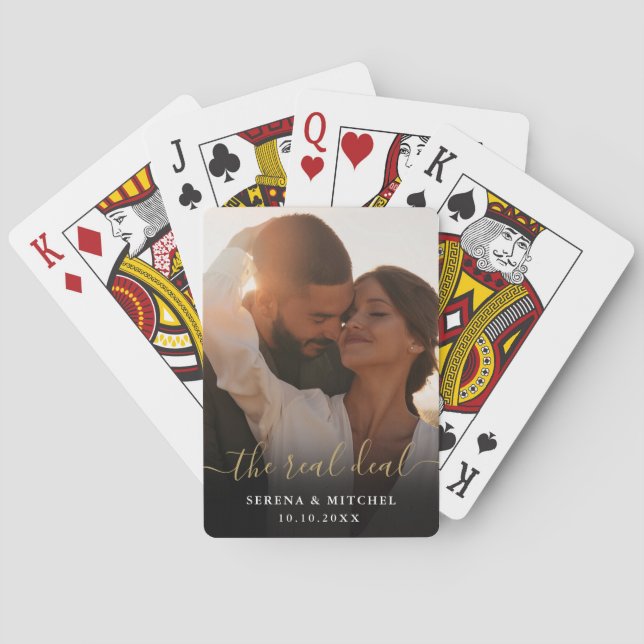 Das echte Skript-Foto-Hochzeitsgeschenk Spielkarten (Rückseite)