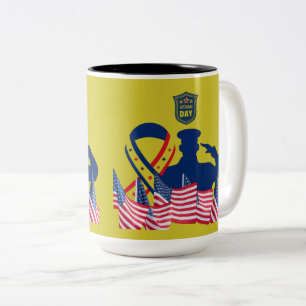 Das Ehrbanner grünlich gelb Zweifarbige Tasse