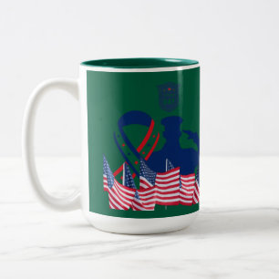Das Ehrenbanner huntergrün Zweifarbige Tasse