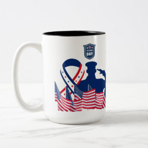 Das Ehrenbanner schwarz & weiß Zweifarbige Tasse