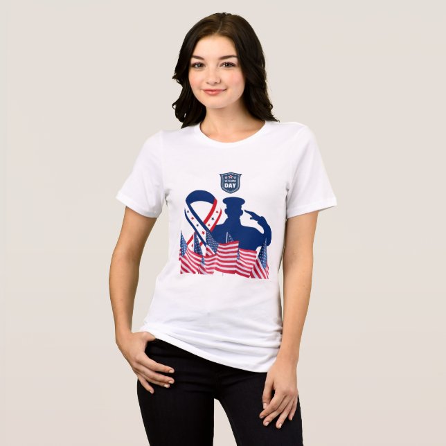 Das Ehrenbanner weiß Tri-Blend Shirt (Vorderseite voll)