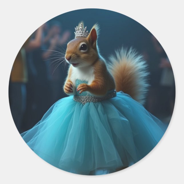 Das Eichhörnchen der Prinzessin Runder Aufkleber (Vorderseite)