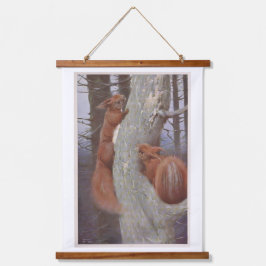 DAS EICHHÖRNCHEN (Sciurus vulgaris) Wandteppich Mit Holzrahmen
