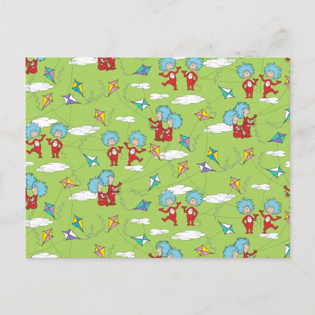 Das eine ist das zwei fliegende Kite-Dings-Muster Postkarte (Vorderseite)