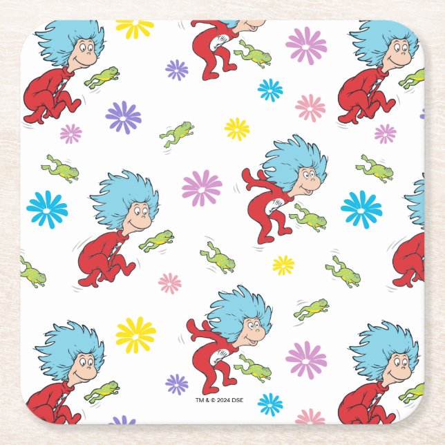 Das eine ist das zwei hoppy Frog Dinge Muster Rechteckiger Pappuntersetzer (Vorderseite)