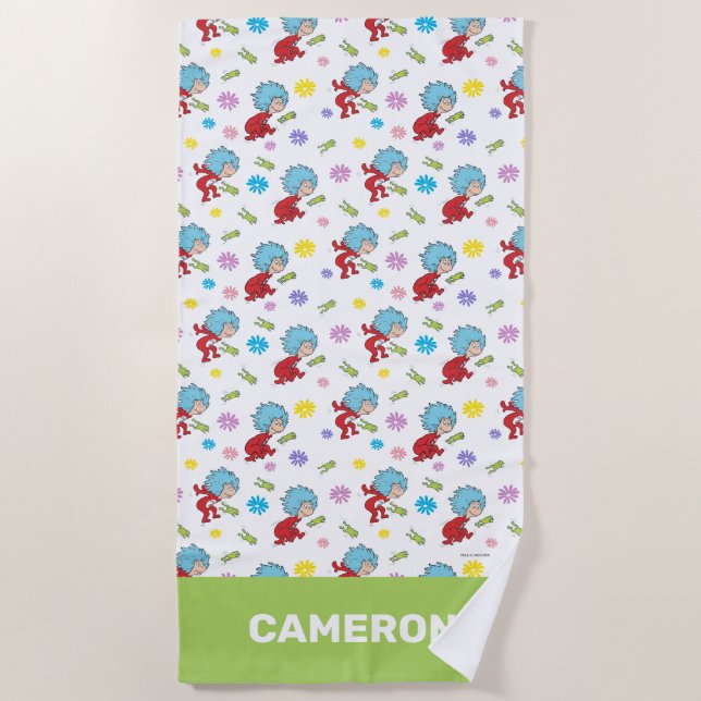 Das eine ist das zwei hoppy Frog Dinge Muster Strandtuch (Vorderseite)