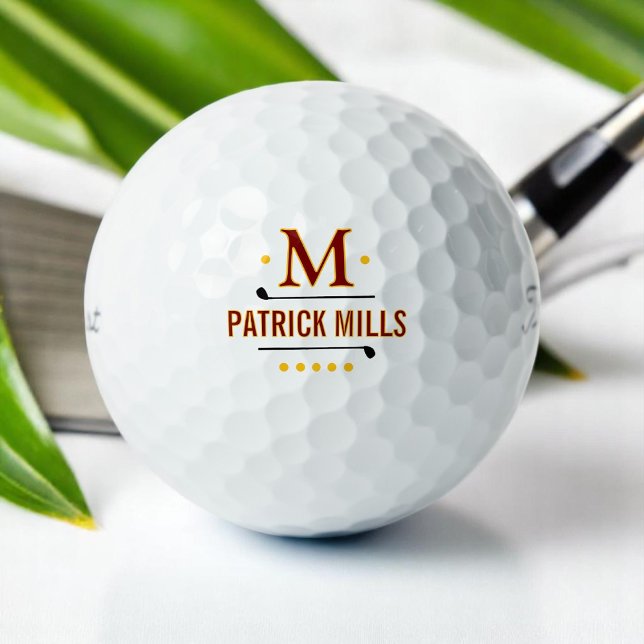 Das einfache, elegante Mongram des Golf Players Golfball (Von Creator hochgeladen)