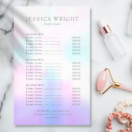 Das einfache, moderne Salon Service Menü