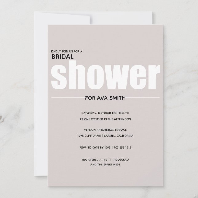 Das einfache, rosafarbene Brautparty Einladung (Vorderseite)