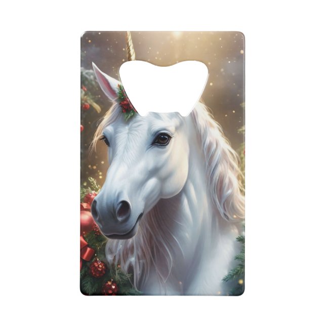„Das Einhorn des Noel“ Geldbeutel Flaschenöffner (Vorderseite)