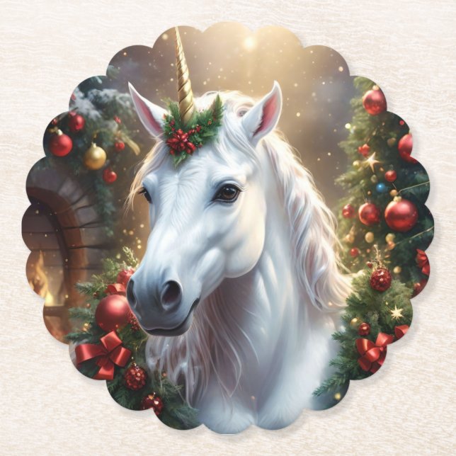 „Das Einhorn des Noel“ Untersetzer (Vorderseite)