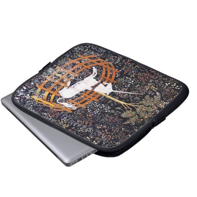 Das Einhorn in der Gefangenschaftslaptophülse Laptopschutzhülle (Vorne Knopf)