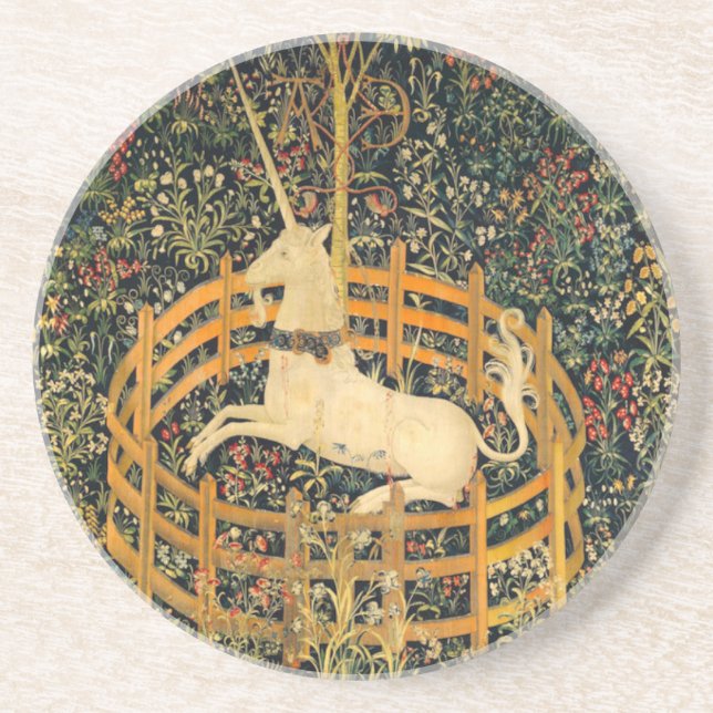 Das Einhorn in Gefangenschaft Getränkeuntersetzer (Vorne)