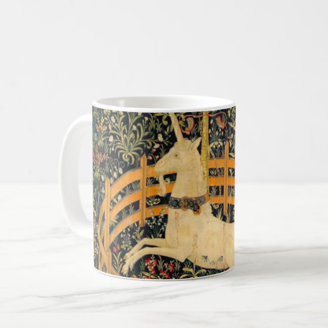 Das Einhorn in Gefangenschaft Kaffeetasse (Vorderseite Links)