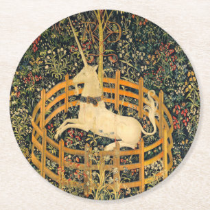 Das Einhorn in Gefangenschaft Runder Pappuntersetzer