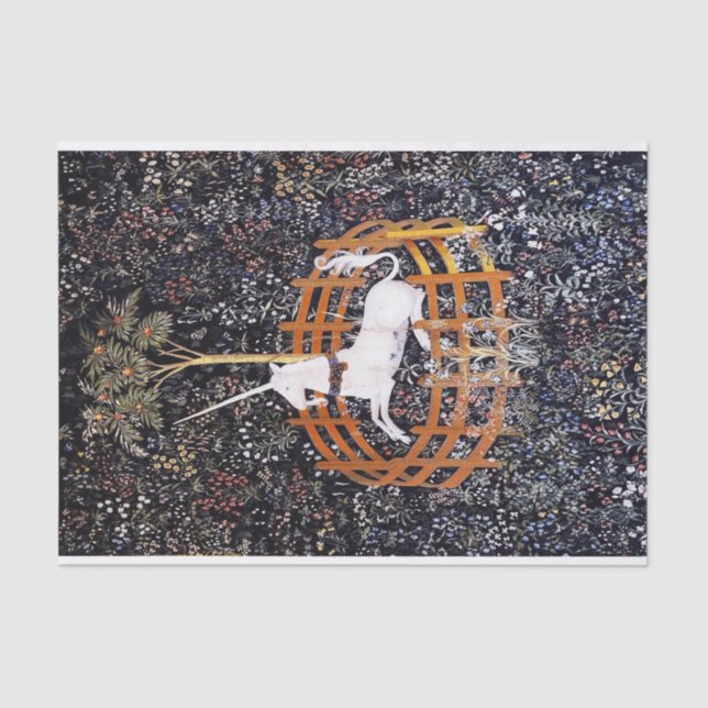 Das Einhorn in Gefangenschaft Seidenpapier (Vorderseite)