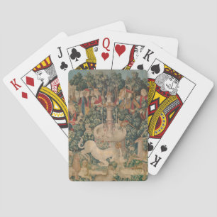 Das Einhorn ist gefunden, mittelalterliche Tapest Spielkarten