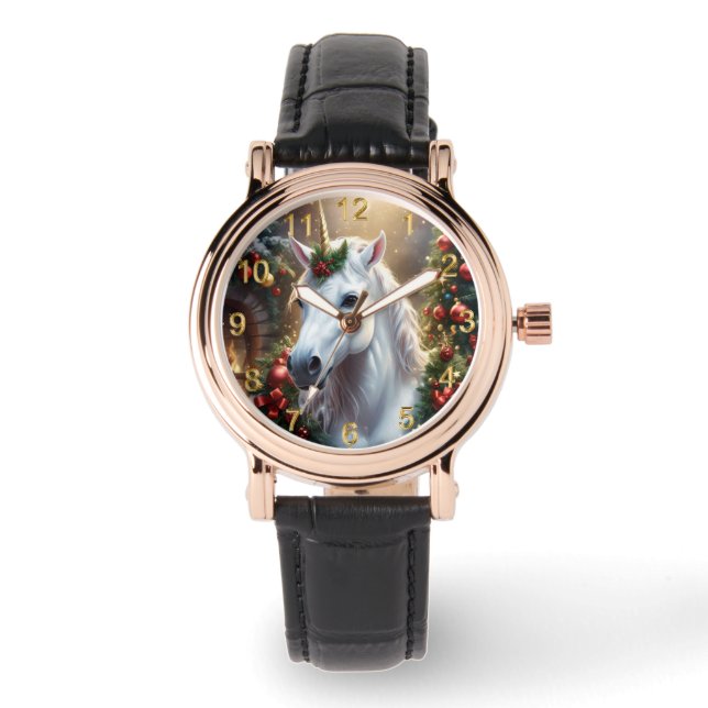 „Das Einhorn von Noel“ Armbanduhr (Vorderseite)